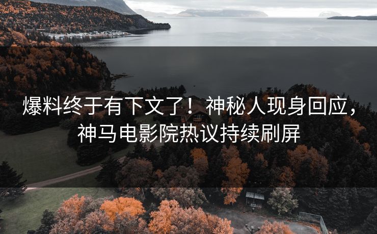 爆料终于有下文了！神秘人现身回应，神马电影院热议持续刷屏