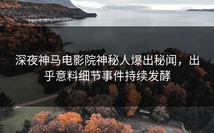 深夜神马电影院神秘人爆出秘闻，出乎意料细节事件持续发酵